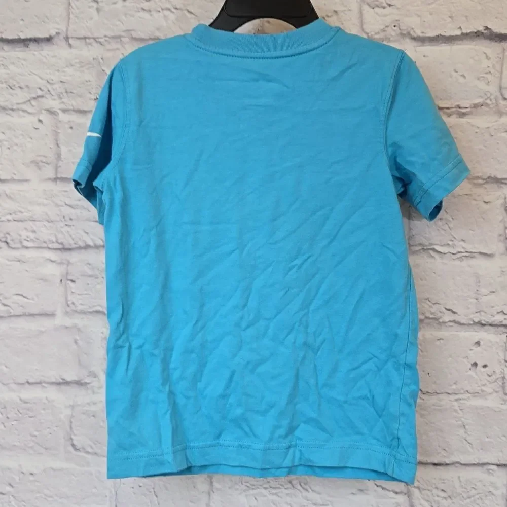Nike Little Boys Aqua Swoosh T-Shirt Casual Shirt Graphic Print Kids Tee Size 4